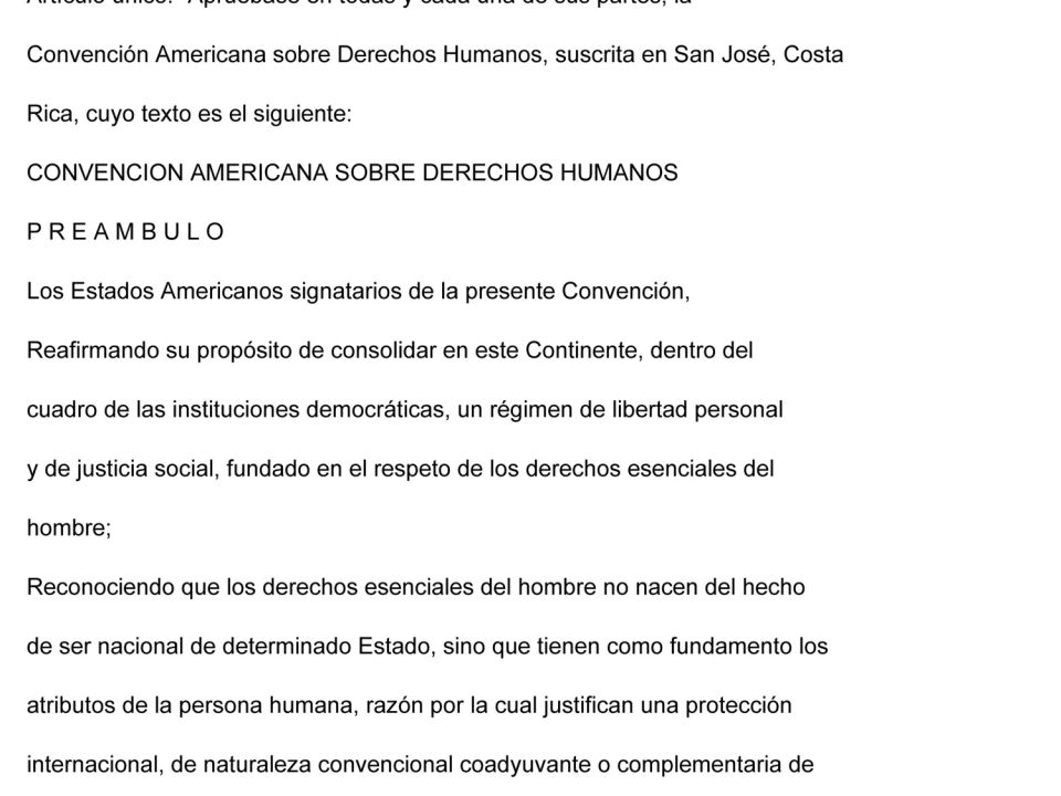CONVENCIÓN AMERICANA DERECHOS HUMANOS