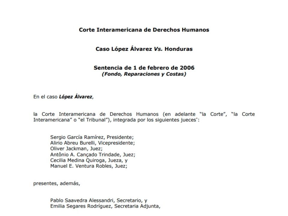 Sentencia Corte IDH Vicky Hernández Vs Honduras