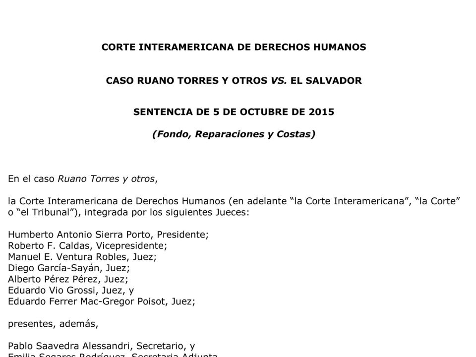 Sentencia Caso RUANO TORRES CIDH