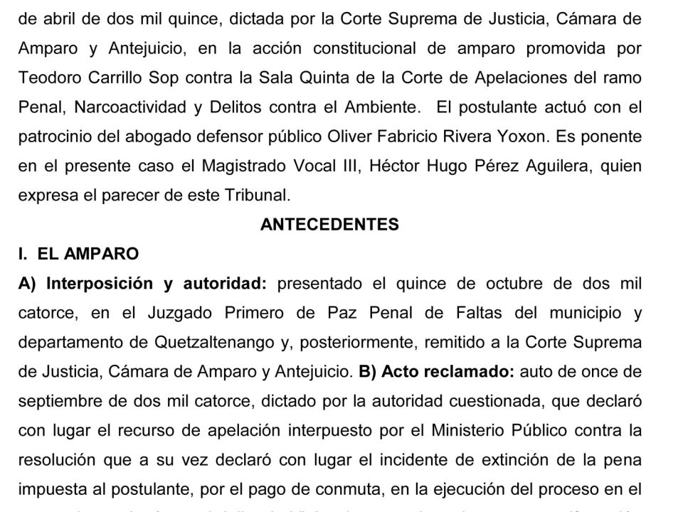 Sentencia PAGO COSTA JUDICIALES PARA EXTINGUIR PENA 828359.2260-2015