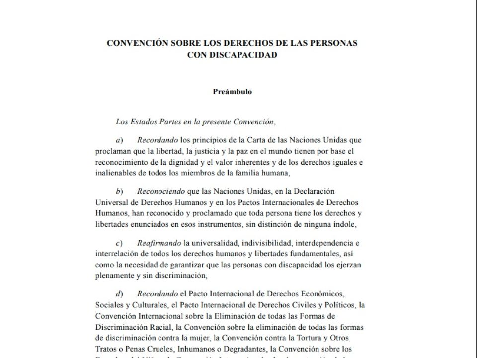 Convención Sobre Los Derechos De Las Personas Con Discapacidad