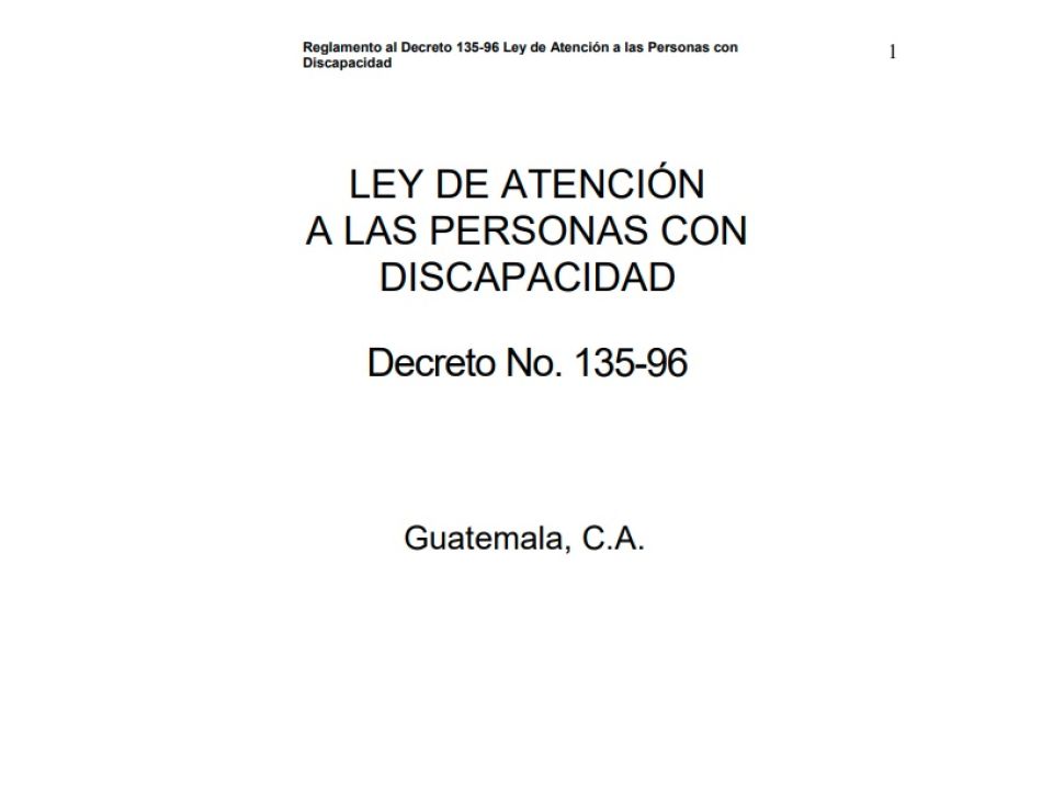 Ley De Atención A Las Personas Con Discapacidad